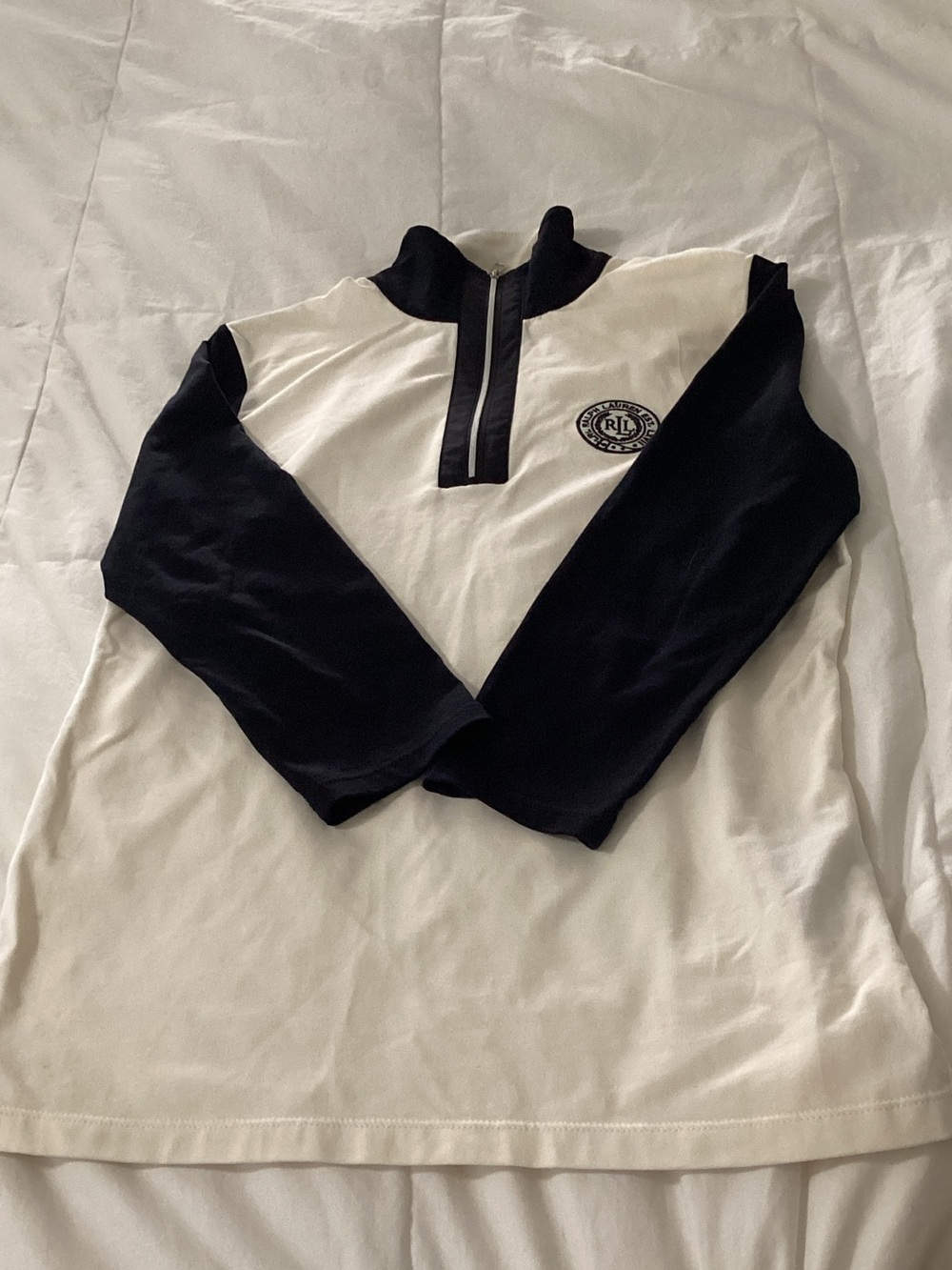 Ralph Lauren Black and White Quarter-Zip Pullover